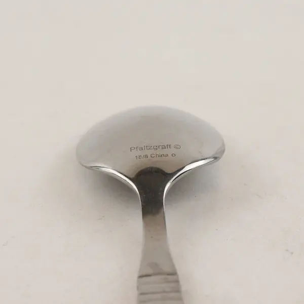 Lot of 4 Pfaltzgraff Hannah Stainless Steel Oval Soup Spoons 8"
