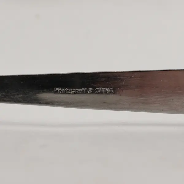 Lot of 2 Pfaltzgraff Hannah Stainless Steel Oval Soup Spoon & Dinner Fork