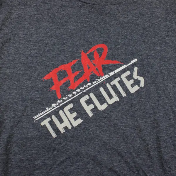 Gildan Fear The Flutes Blue-Gray T-Shirt Youth Large