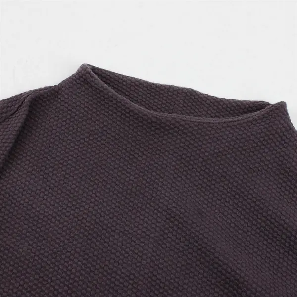 Lands' End Plum Purple Textured Long-Sleeve Shirt Women's Large 14-16