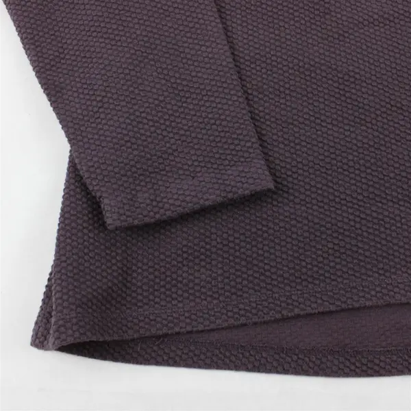 Lands' End Plum Purple Textured Long-Sleeve Shirt Women's Large 14-16
