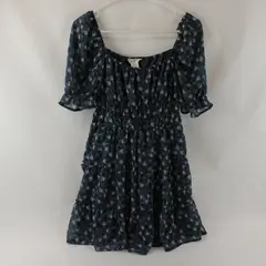 Altar'd State Blue Floral Pattern Short Peasant Dress Women's Small