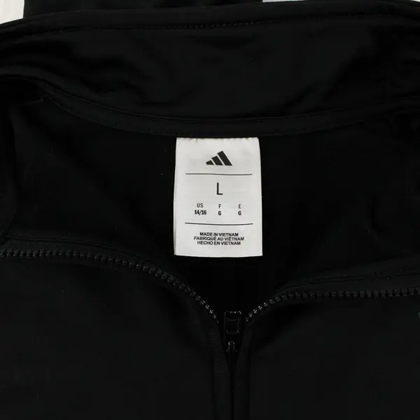 Adidas Black and Green Track Jacket Youth Large 14/16