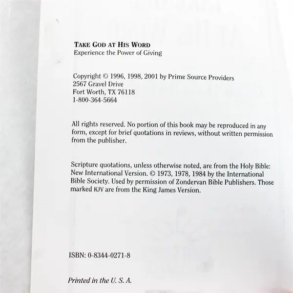 Take God at His Word by Dr. Kregg Hood Paperback - Good Preowned