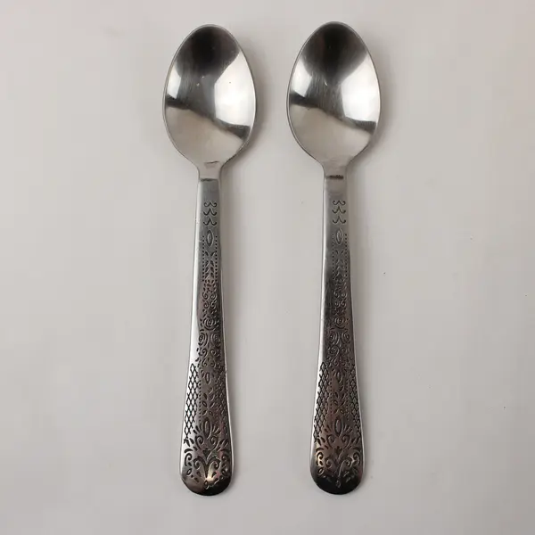 Lot of 2 World Market Henna Stainless Steel 7in Teaspoons