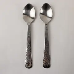 Lot of 2 World Market Henna Stainless Steel 7in Teaspoons