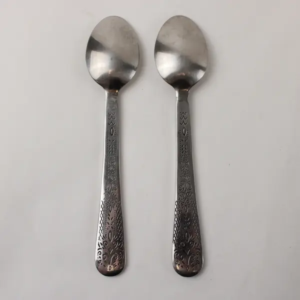 Lot of 2 World Market Henna Stainless Steel 7in Teaspoons