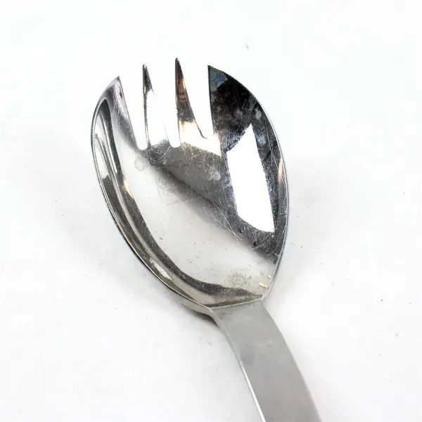 Lot of 2 Retroneu Crescent Stainless Steel Salad Serving Spoon & Fork 9.5"