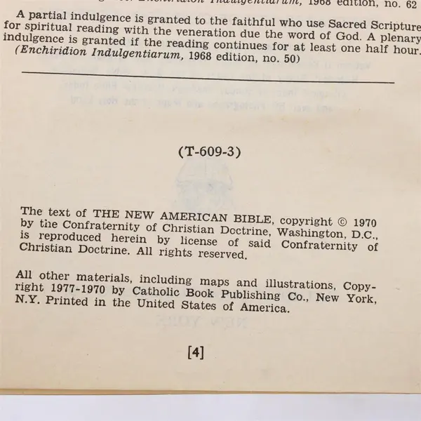 New American Bible St Joseph Medium Size Edition 1970 Paperback