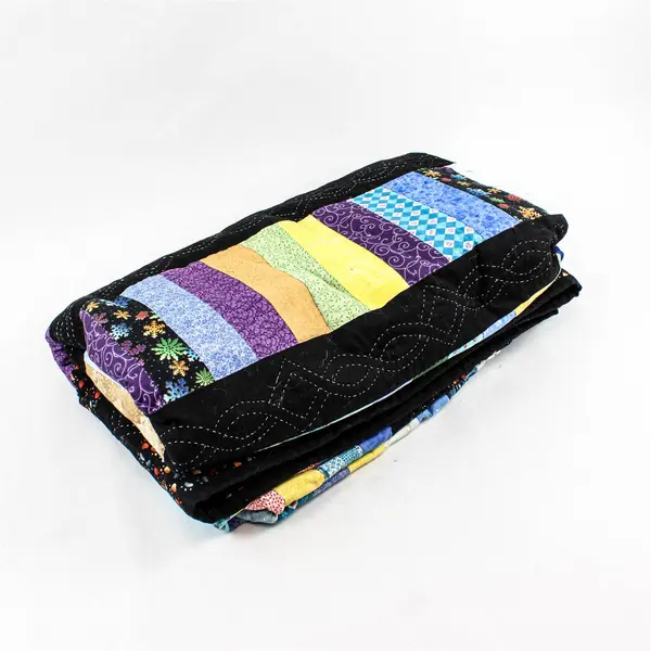Handmade By A. Smith 2016 Oregon Multicolor Quilt Throw Blanket 86" x 94"