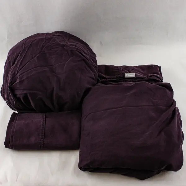 Lot Of 4 Columbia Royal Purple King Bed Sheet Set (Fitted, Flat, 2 Pillowcases)