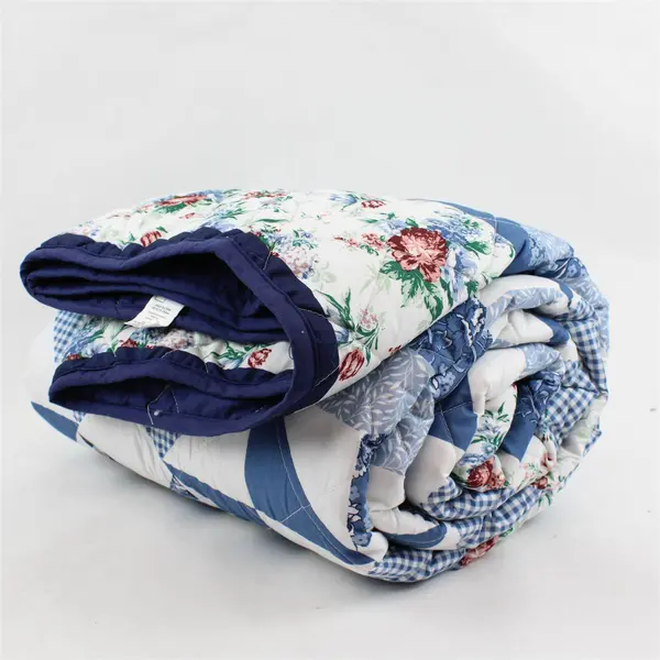Lot Of 2 Mainstays Walmart Blue/White Quilted Single Comforter & Pillow Sham