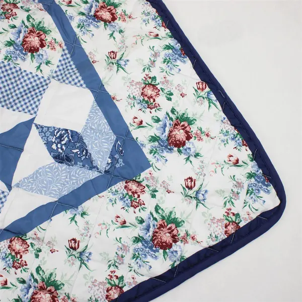 Lot Of 2 Mainstays Walmart Blue/White Quilted Single Comforter & Pillow Sham