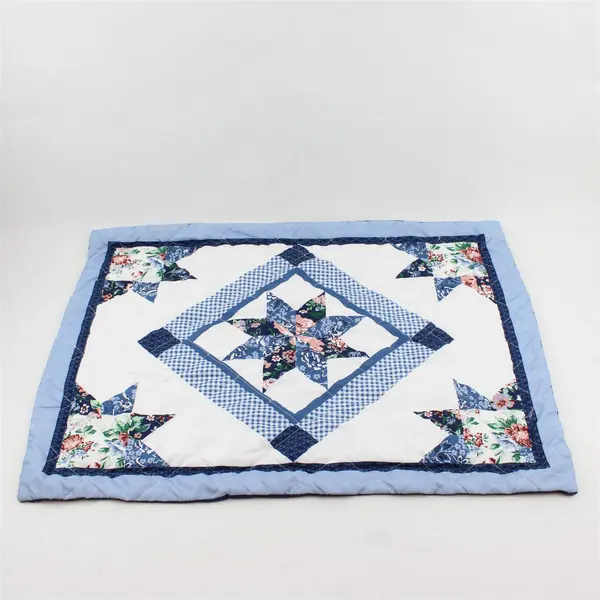 Lot Of 2 Mainstays Walmart Blue/White Quilted Single Comforter & Pillow Sham