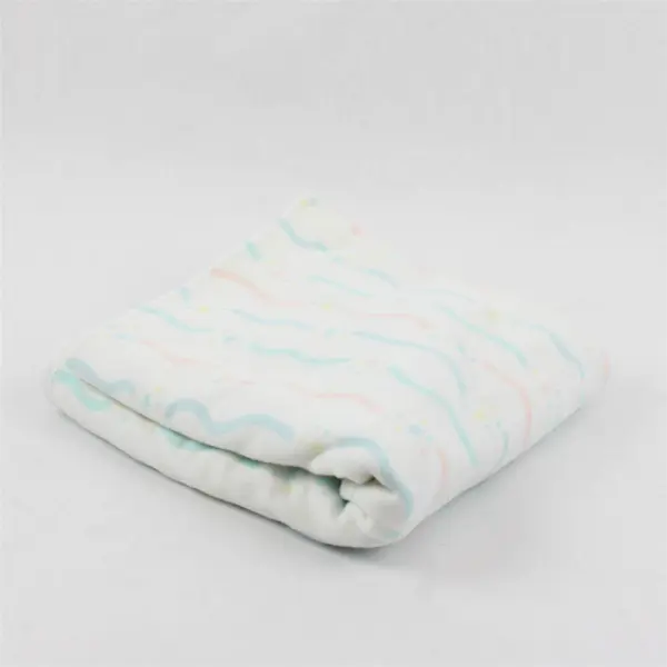 VTG Nordstrom Pastel Star Pattern Cotton Flannel Baby Blanket 28" x 34" Flawed