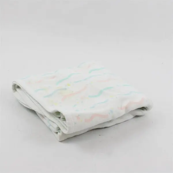 VTG Nordstrom Pastel Star Pattern Cotton Flannel Baby Blanket 28" x 34" Flawed