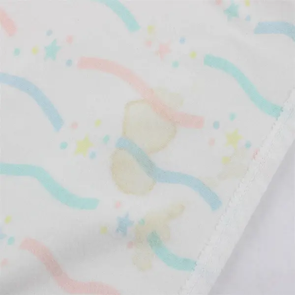 VTG Nordstrom Pastel Star Pattern Cotton Flannel Baby Blanket 28" x 34" Flawed