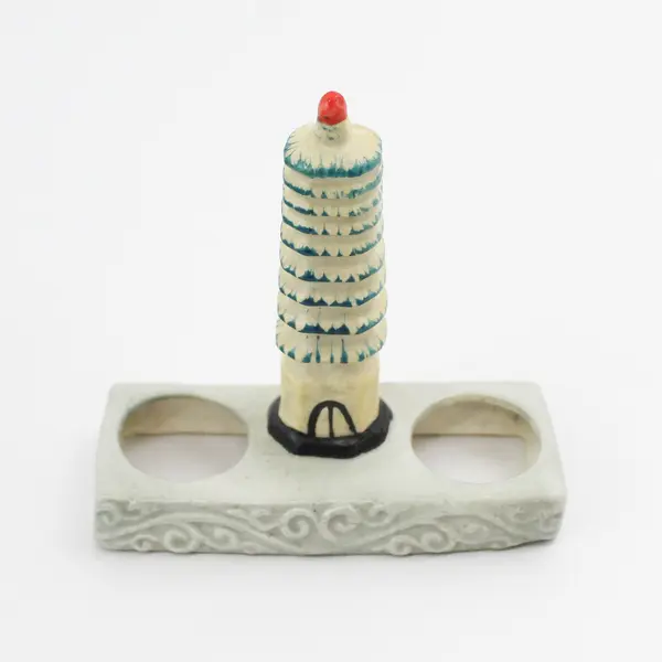 Vintage Japanese Children Sitting Beside A Pagoda 3-pc Salt & Pepper Shaker Set