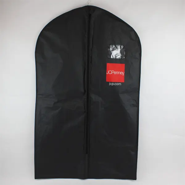 Lot Of 4 JCPenney Black Garment Bag Cover Hanging Clothing Protectors 24"x39.5"