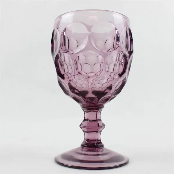 Set of 4 Imperial Glass Ohio  Provincial Amethyst Thumbprint Water Goblets 8oz