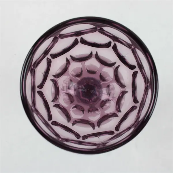 Set of 4 Imperial Glass Ohio  Provincial Amethyst Thumbprint Water Goblets 8oz