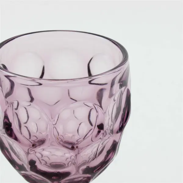 Set of 4 Imperial Glass Ohio  Provincial Amethyst Thumbprint Water Goblets 8oz
