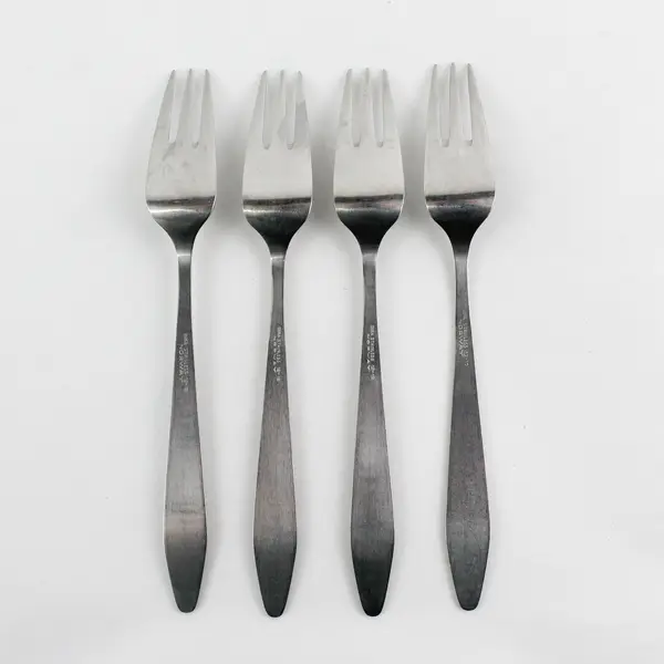 Lot of 4 Norstaal Inka Pattern Stainless Dinner Forks 7.5" Rare HTF Items