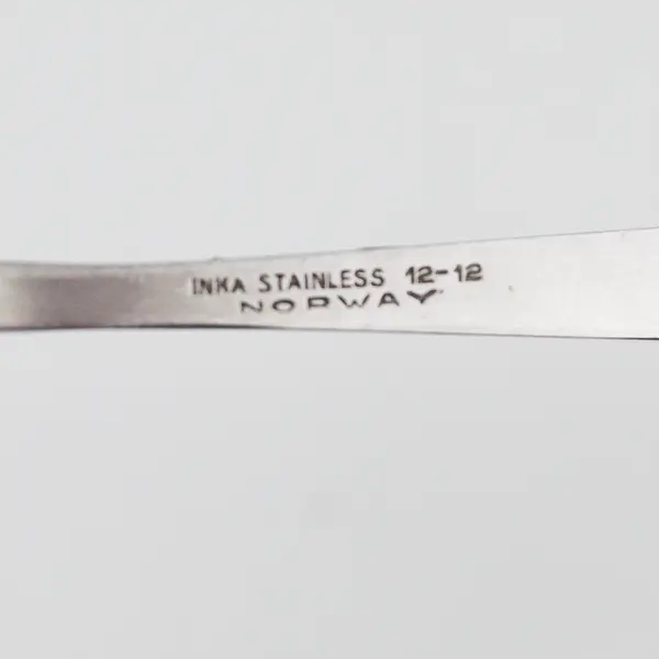 Norstaal Flatware Inka Pattern Stainless Round Bowl Serving Spoon 8.5" Rare HTF