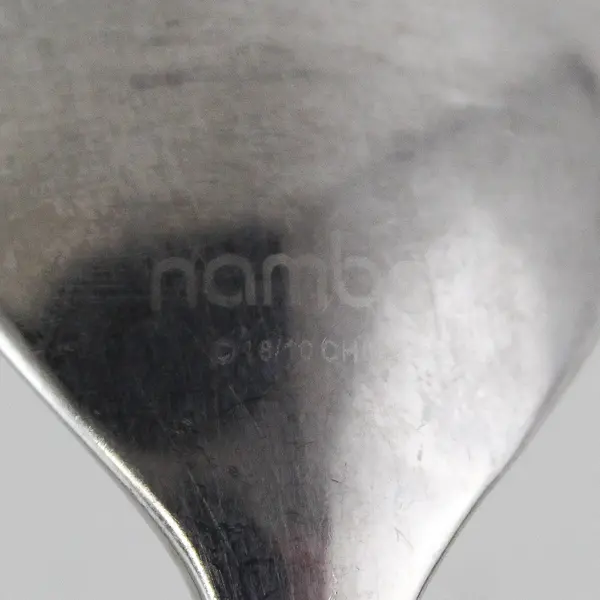 Nambe Flatware Frond Pattern 18/10 Stainless Oval Soup Spoon 8" Long Good