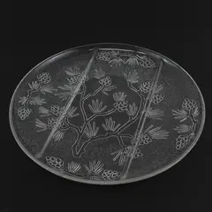 Indiana Glass Tiara Ponderosa Pine Pattern Divided Serving Platter 12.5"