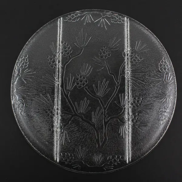 Indiana Glass Tiara Ponderosa Pine Pattern Divided Serving Platter 12.5"