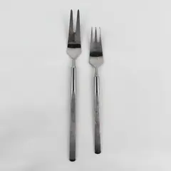 Lot of 2 Universal Steel Obelisk Pattern SS Dinner & 2 Tine Serving Forks HTF 