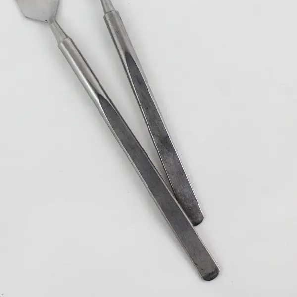 Lot of 2 Universal Steel Obelisk Pattern SS Dinner & 2 Tine Serving Forks HTF 