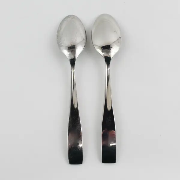 Lot of 2 Nicole Miller Moments Pattern 18/10 SS Teaspoons Rare HTF Pattern 6.75"