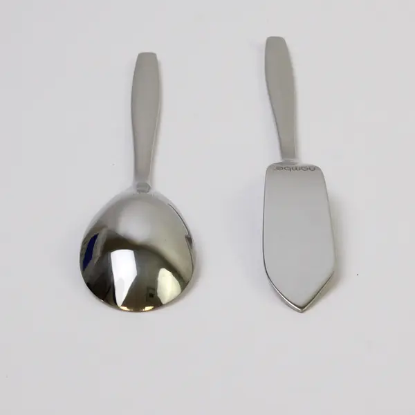 Lot of 2 Nambe Flatware Aidan Pattern 18/10 SS Sugar Spoon & Butter Knife