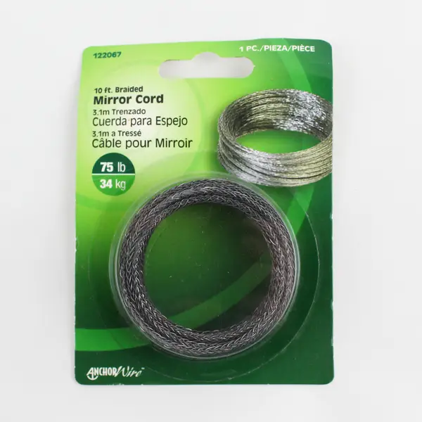 NIB Anchor Wire 10ft Braided Mirror Cord 75 lb