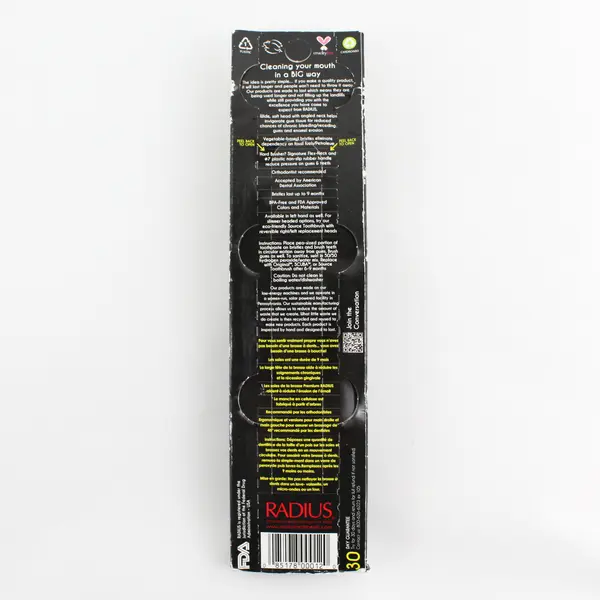 NIB Scuba Radius Toothbrush Soft Right Hand  Rubber Handle Black