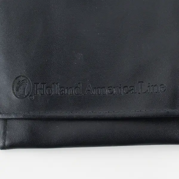 Holland America Line Black Faux Leather Portfolio