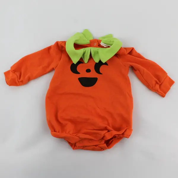 Cat & Jack Orange Jack-O-Lantern Halloween One-Piece Baby's Size 3M-6M