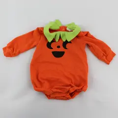 Cat & Jack Orange Jack-O-Lantern Halloween One-Piece Baby's Size 3M-6M