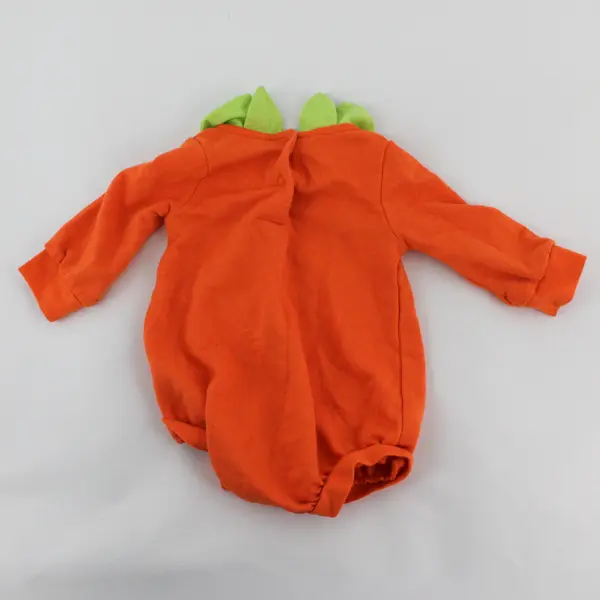 Cat & Jack Orange Jack-O-Lantern Halloween One-Piece Baby's Size 3M-6M