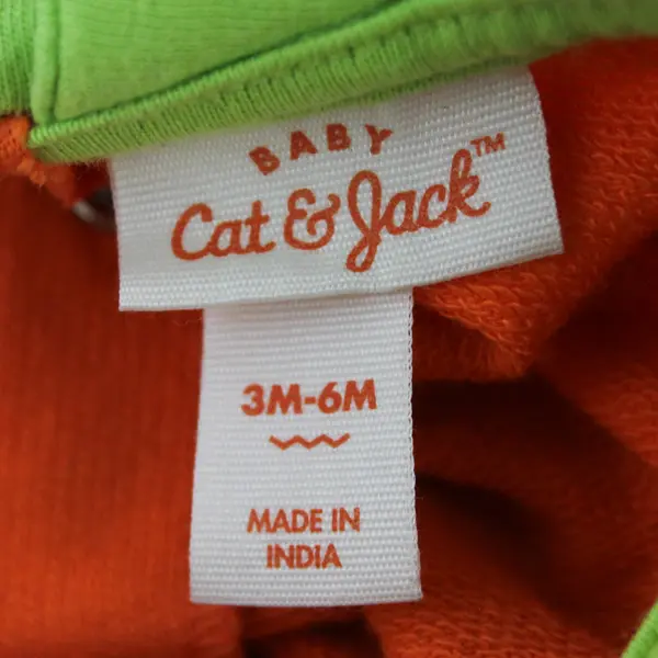 Cat & Jack Orange Jack-O-Lantern Halloween One-Piece Baby's Size 3M-6M