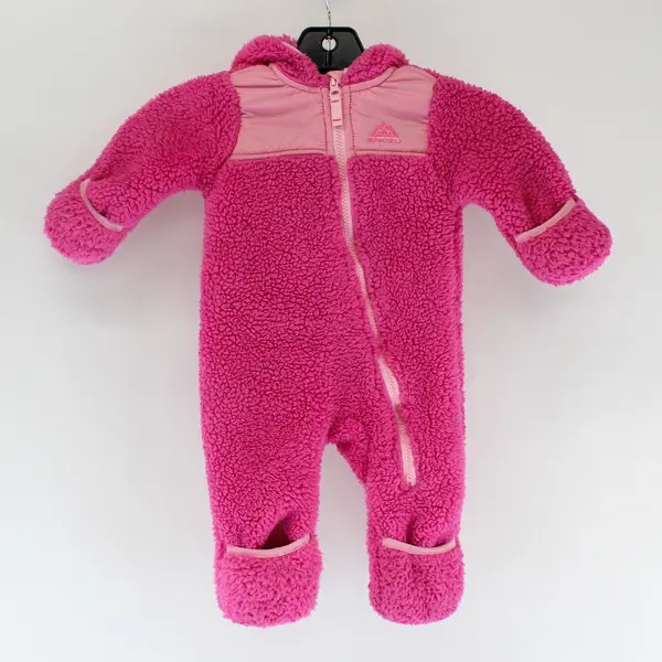 Snozu Pink Sherpa Hooded Snowsuit Baby Girls' Size 3/6M