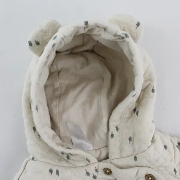 Carter's Tree Pattern Off-White Quilted Hooded Bunting Baby's Size 6M