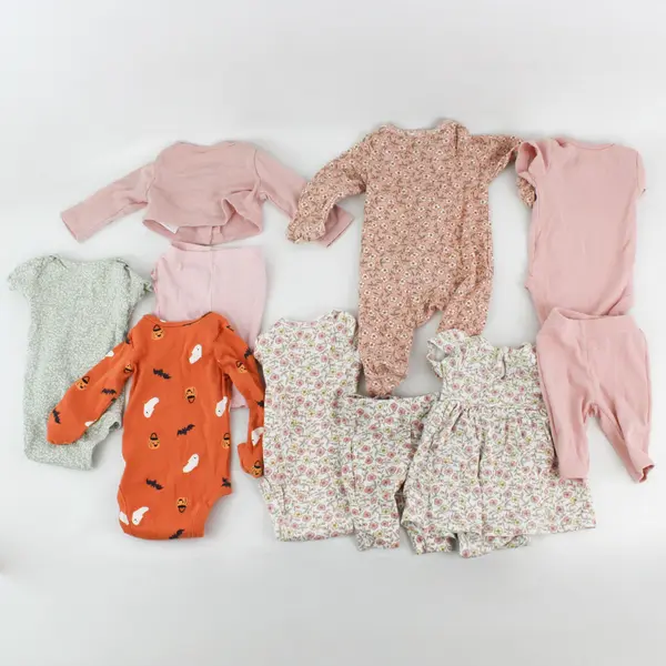 10-Piece Lot Carter's One-Pieces and Outfits Baby Girls' Size 0M Newborn