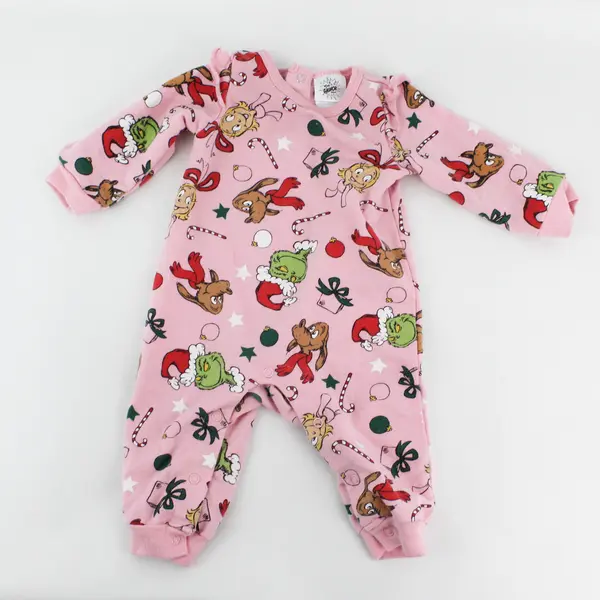 The Grinch Pink Long-Sleeved One-Piece Baby Girls' Size 3/6M