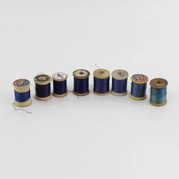 Lot of 8 Sewing Thread Spools - Shades of Blue