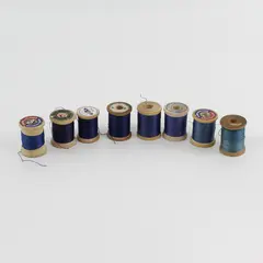 Lot of 8 Sewing Thread Spools - Shades of Blue