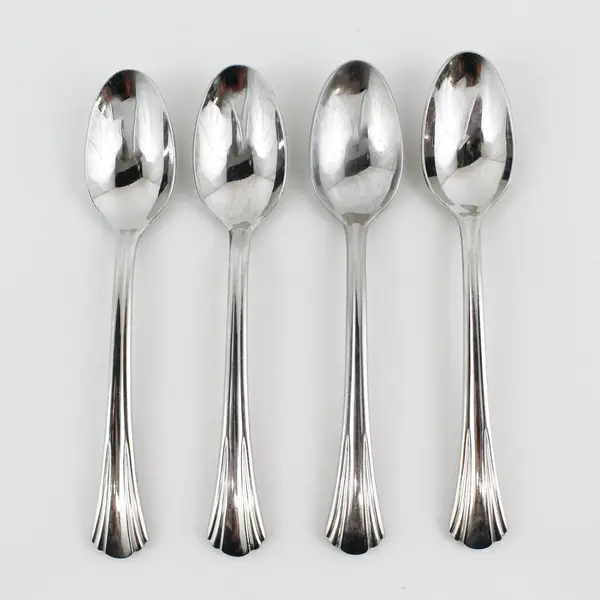 Lot of 4 Hampton Silversmiths Gertrude Pattern 18/10 SS Teaspoons Rare HTF Item