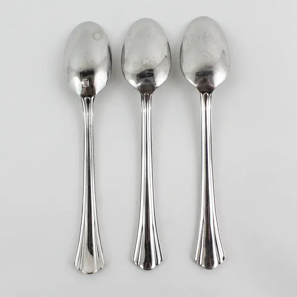Lot of 3 Hampton Silversmiths Gertrude Pattern 18/10 SS Teaspoons Rare HTF Item